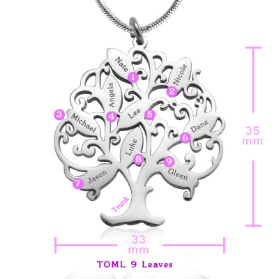 Tree of My Life Necklace 9 - Silver - Custom Jewellery By All Uniqueness