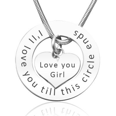 Circle My Heart Necklace - Silver - Custom Jewellery By All Uniqueness
