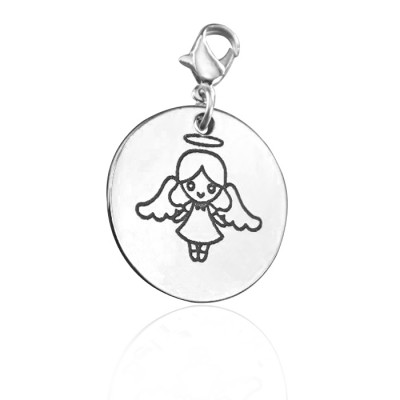Angel Charm Silver - Custom Jewellery By All Uniqueness