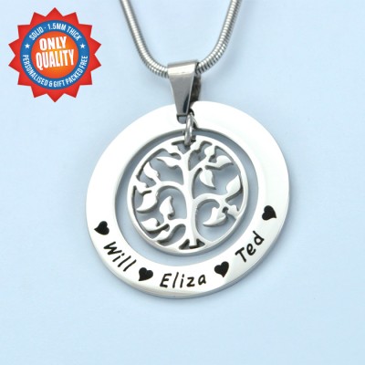 My Family Tree Necklace - Silver - Custom Jewellery By All Uniqueness