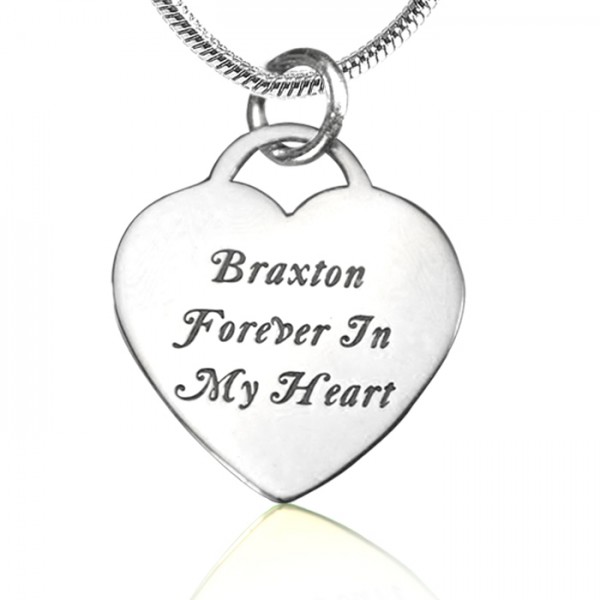 Forever in My Heart Necklace - Silver - Custom Jewellery By All Uniqueness
