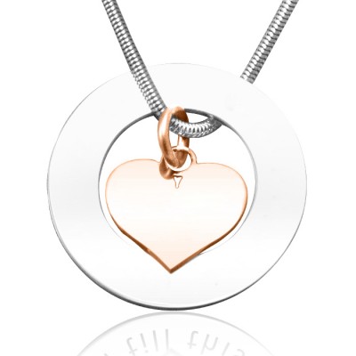 Circle My Heart Necklace - Two Tone HEART in Rose Gold - Custom Jewellery By All Uniqueness