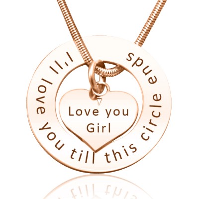 Circle My Heart Necklace - Rose Gold Plated - Custom Jewellery By All Uniqueness