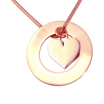 Circle My Heart Necklace - Rose Gold Plated - Custom Jewellery By All Uniqueness