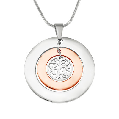 Circles of Love Necklace Tree - TWO TONE - Rose Gold Silver - Custom Jewellery By All Uniqueness