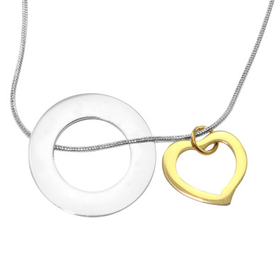 Heart Washer Necklace - TWO TONE - Gold Silver - Custom Jewellery By All Uniqueness