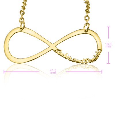 Classic Infinity Name Necklace - Gold Plated - Custom Jewellery By All Uniqueness