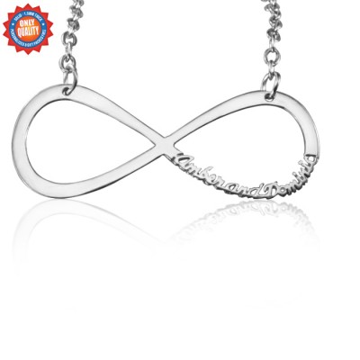 Classic Infinity Name Necklace - Silver - Custom Jewellery By All Uniqueness