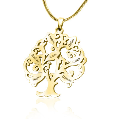 Tree of My Life Necklace 7 - Gold Plated - Custom Jewellery By All Uniqueness