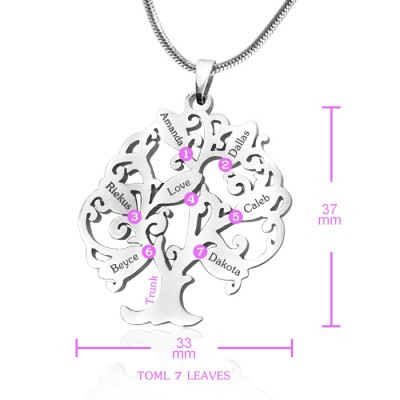 Tree of My Life Necklace 7 - Silver - Custom Jewellery By All Uniqueness
