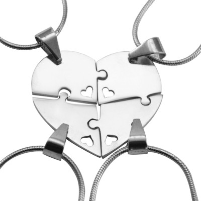 Quad Heart Puzzle - Four Necklaces - Custom Jewellery By All Uniqueness