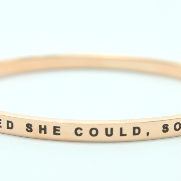 She Believed She Could Bangle Gold Plated - Custom Jewellery By All Uniqueness