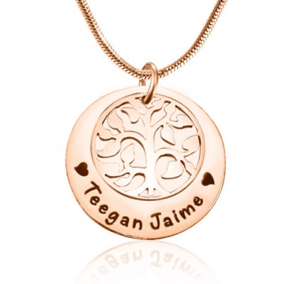 My Family Tree Single Disc - Rose Gold Plated - Custom Jewellery By All Uniqueness