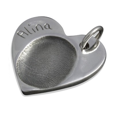925 Silver FingerPrint Heart Pendant - Custom Jewellery By All Uniqueness
