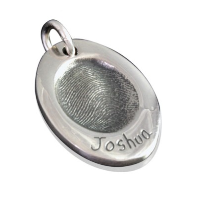 925 Silver FingerPrint Oval Pendant - Custom Jewellery By All Uniqueness