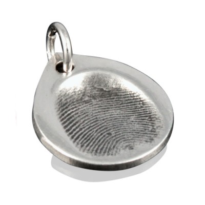 925 Silver FingerPrint TearDrop Pendant - Custom Jewellery By All Uniqueness