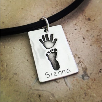 925 Silver Hand/Foot Print Double Dogtag - Custom Jewellery By All Uniqueness