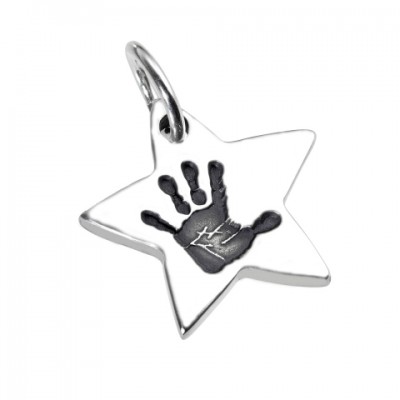 925 Silver Hand / Footprint Star Pendant - Custom Jewellery By All Uniqueness