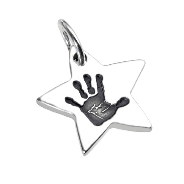 925 Silver Hand / Footprint Star Pendant - Custom Jewellery By All Uniqueness