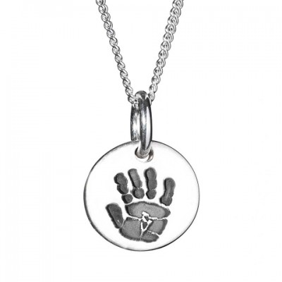 925 Silver Hand / Footprint Medium Circle Pendant - Custom Jewellery By All Uniqueness