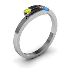 Soleil Tipped Bypass Ring: Custom Birthstones & Artisan Craftsmanship