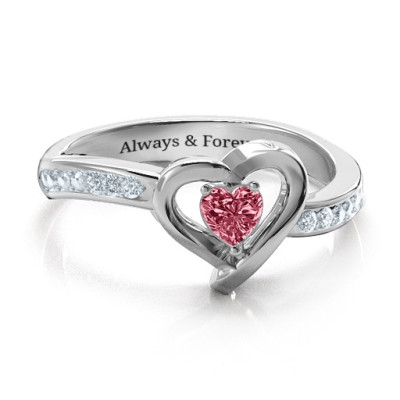 White Gold Falling For You Accented Heart Ring - Custom Jewellery By All Uniqueness