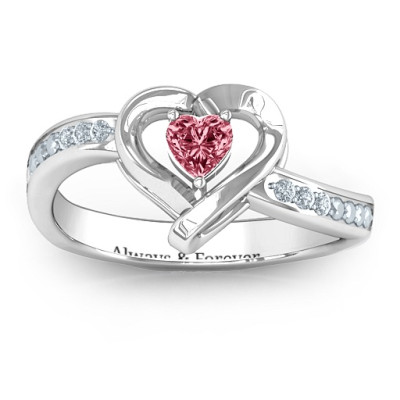 White Gold Falling For You Accented Heart Ring - Custom Jewellery By All Uniqueness