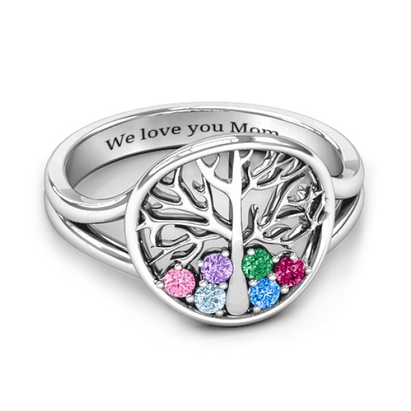 Always Around Love 6 Stone Family Tree Ring - Custom Jewellery By All Uniqueness