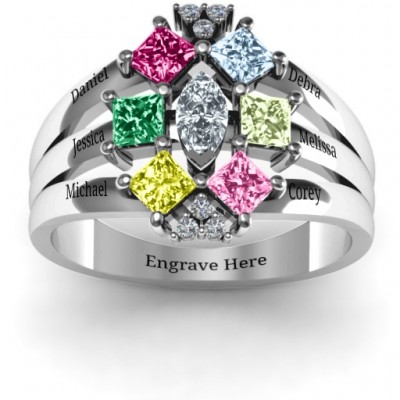 Arachna Centre Marquise and Princess Ring with Accents - Custom Jewellery By All Uniqueness