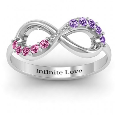 Birthstone Infinity Accent Ring - Custom Jewellery By All Uniqueness