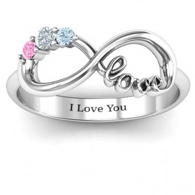 Birthstone Infinity Love Ring - Custom Jewellery By All Uniqueness