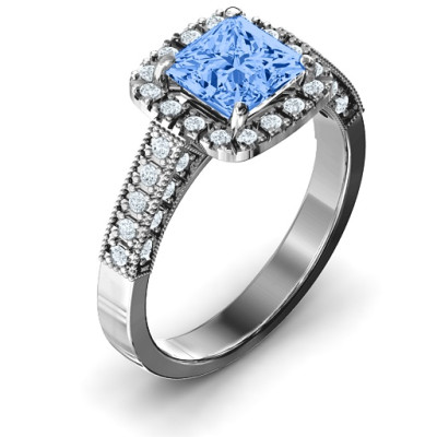 Brilliant Princess Ring with Profile Accents - Custom Jewellery By All Uniqueness