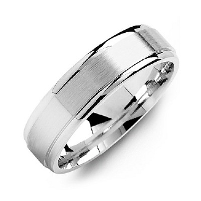 Brushed Centre Men s Ring with Polished Edges - Custom Jewellery By All Uniqueness