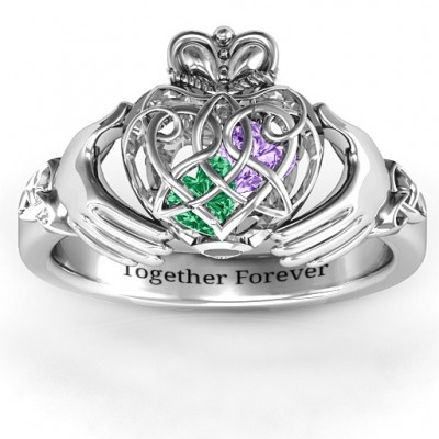 Caged Hearts Celtic Claddagh Ring - Custom Jewellery By All Uniqueness