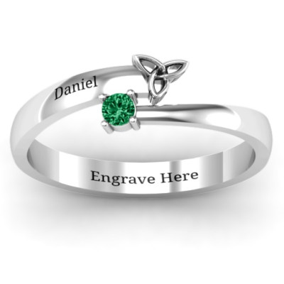 Celtic Solitaire Bypass Ring - Custom Jewellery By All Uniqueness