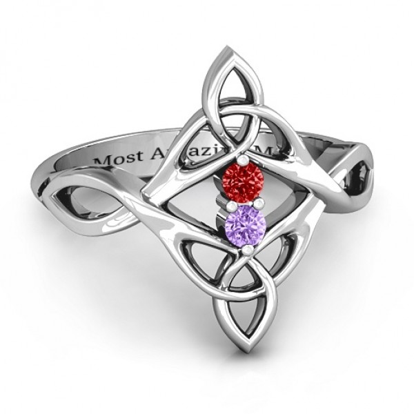 Celtic Sparkle Ring with Interwoven Infinity Band - Custom Jewellery By All Uniqueness