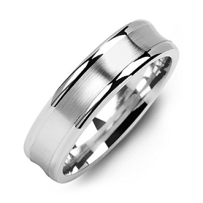Classic Contoured Men s Ring with Brushed Centre - Custom Jewellery By All Uniqueness