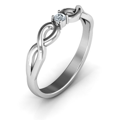 Classic Solitare Sparkle Ring with Infinity Band - Custom Jewellery By All Uniqueness