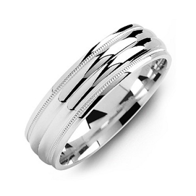 Classic Two-Line Milgrain Men s Ring - Custom Jewellery By All Uniqueness
