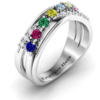 Crossover Accent Multi Band Ring - Custom Jewellery By All Uniqueness