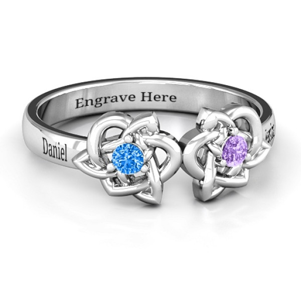Double Celtic Gemstone Ring - Custom Jewellery By All Uniqueness
