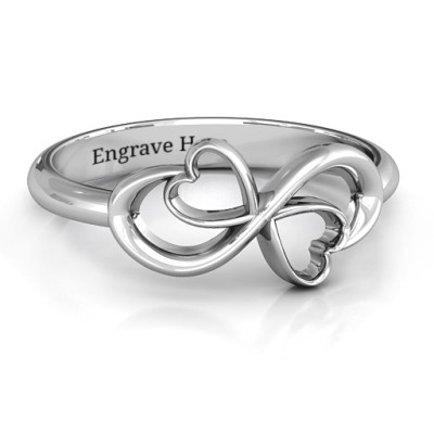 Duo of Hearts Infinity Ring - Custom Jewellery By All Uniqueness