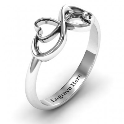 Duo of Hearts Infinity Ring - Custom Jewellery By All Uniqueness