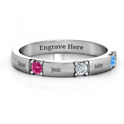 Elegant Three Gemstone Ring - Custom Jewellery By All Uniqueness