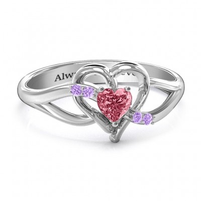 Endless Romance Engravable Heart Ring - Custom Jewellery By All Uniqueness
