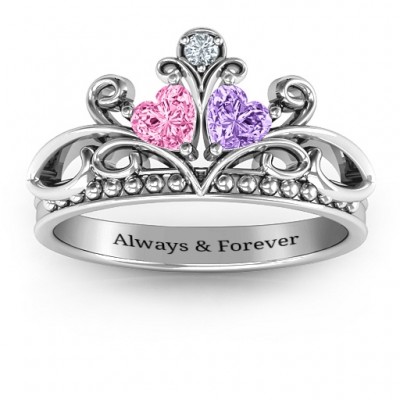 Ever Enchanted Double Heart Tiara Ring - Custom Jewellery By All Uniqueness