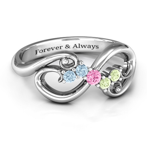 Flourish Infinity Ring with Gemstones - Custom Jewellery By All Uniqueness