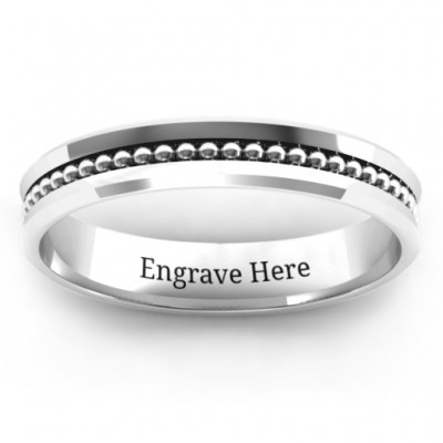 Forge Beaded Groove Bevelled Women s Ring - Custom Jewellery By All Uniqueness