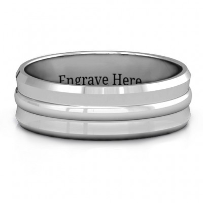 Forge Bevelled and Banded Men s Ring - Custom Jewellery By All Uniqueness