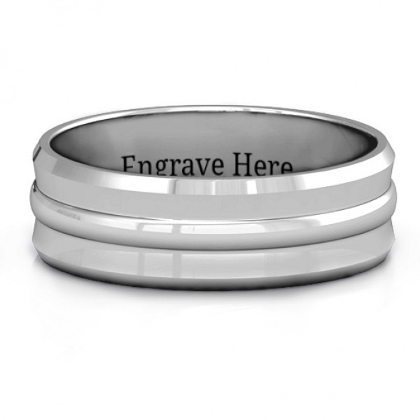 Forge Bevelled and Banded Men s Ring - Custom Jewellery By All Uniqueness